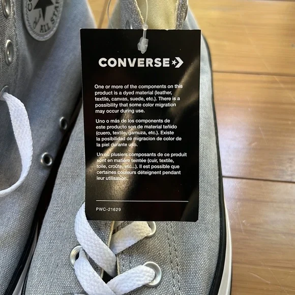 New Converse All Star High Top Lace Up 164449F Grey / White - Picture 4 of 8